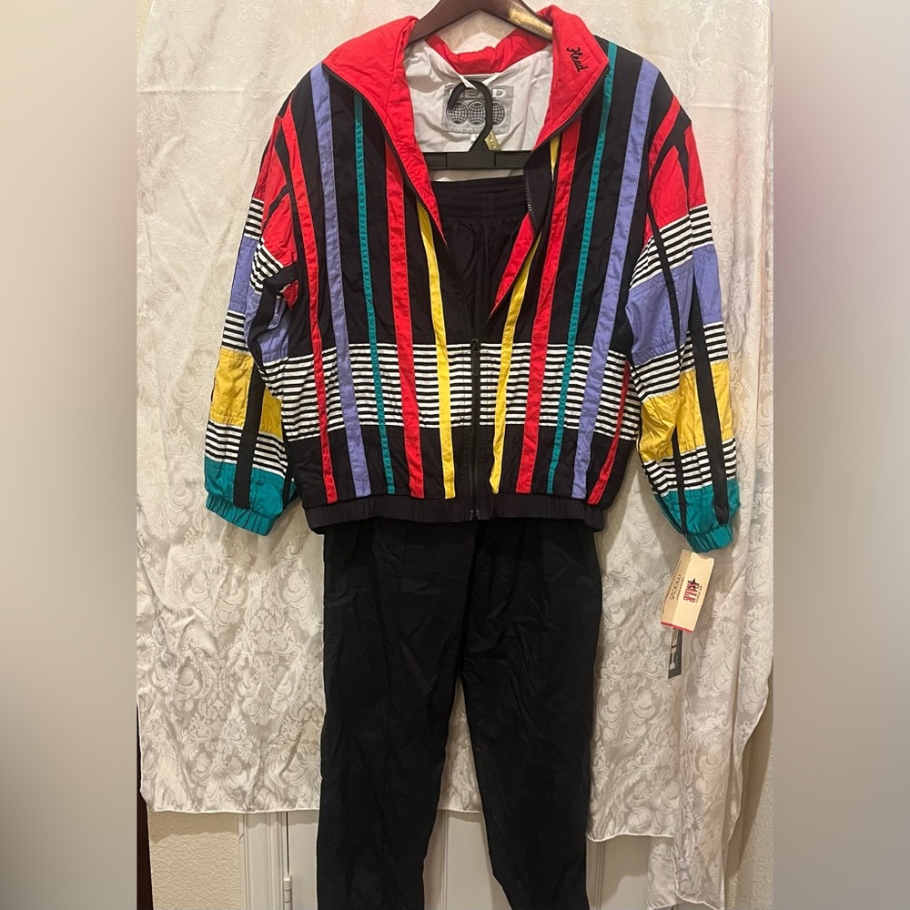 VINTAGE Head Sportswear Tracksuit Women’s Multicolor Stripe Zip Windbreaker 90s